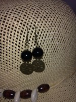 Pendientes abalorio negro