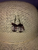 Pendientes detalle transparente y lazo marrón